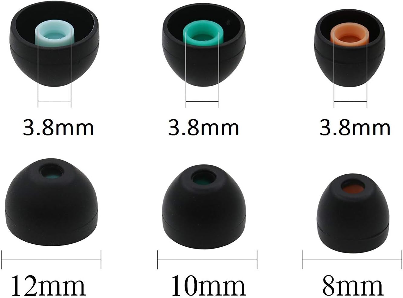 Puntas de silicona para auriculares de repuesto para Sony WF 1000xm51000xm4, XBA, MDR y DR Series Auriculares intrauditivos SML 3 Tamaño 3 Pares,