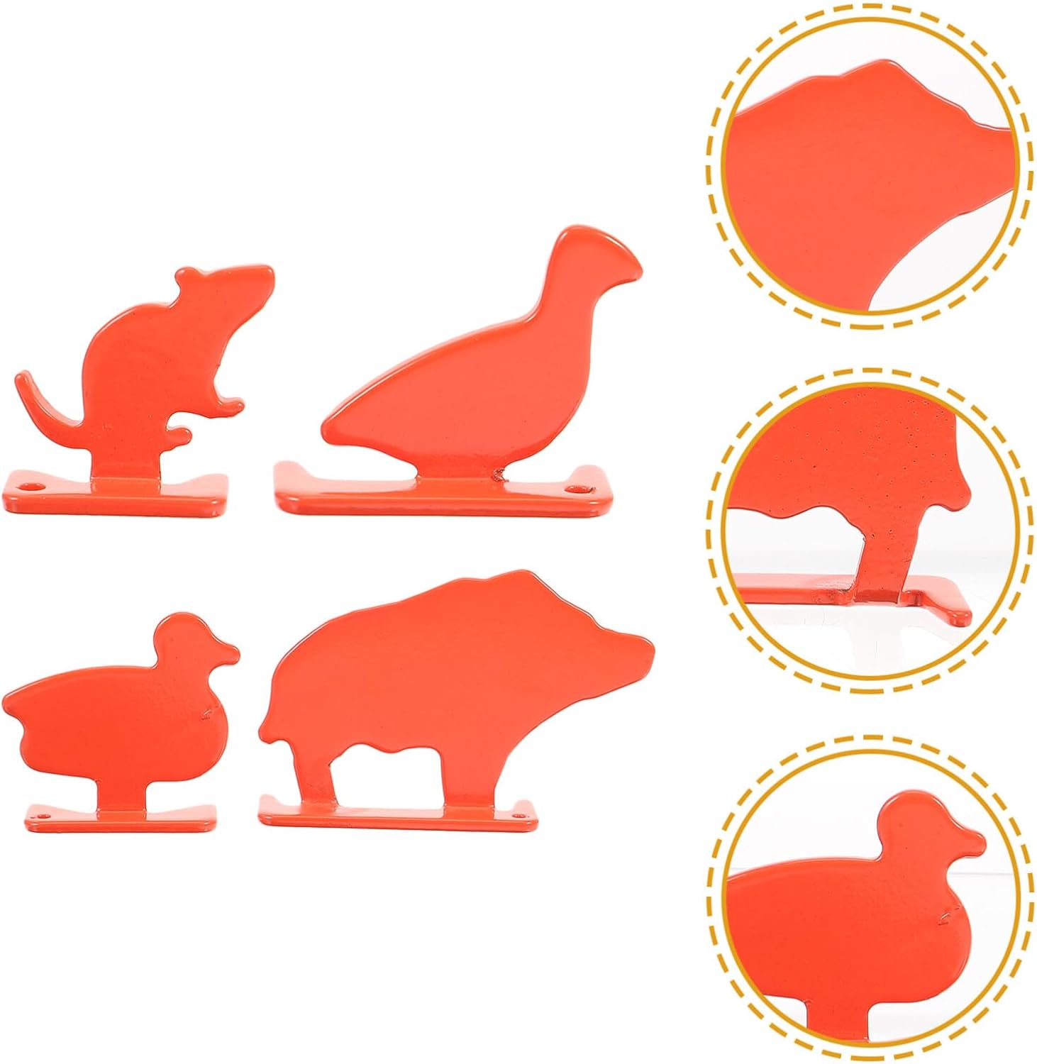 Specialty Tools – 4 piezas de silueta de acero inoxidable, mini figuras de metal de cerdo, pato, ratón, letreros de mesa para ejercicio, hogar,
