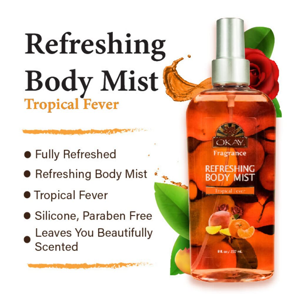 OKAY ESENCIA DE FIEBRE TROPICAL REFRESCANTE BODY MIST 8oz  8.0 fl oz