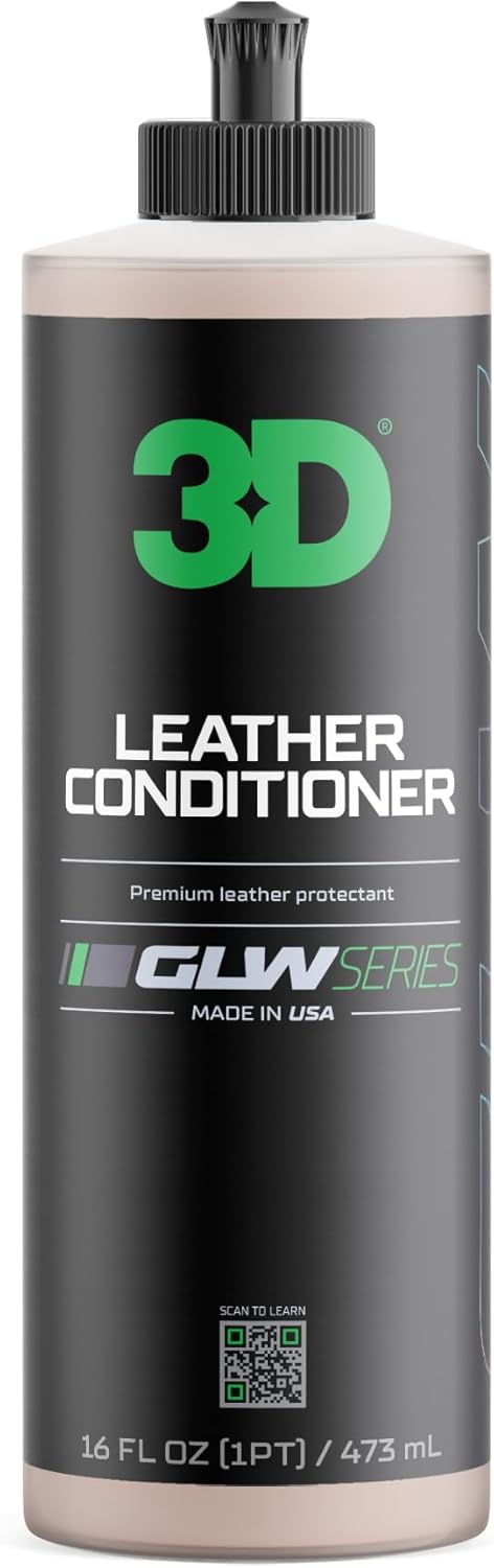 3D Acondicionador de cuero para automóvil, serie GLW  Restaura, acondiciona, protege  Protección UV  Condiciones de asientos de cuero, muebles,