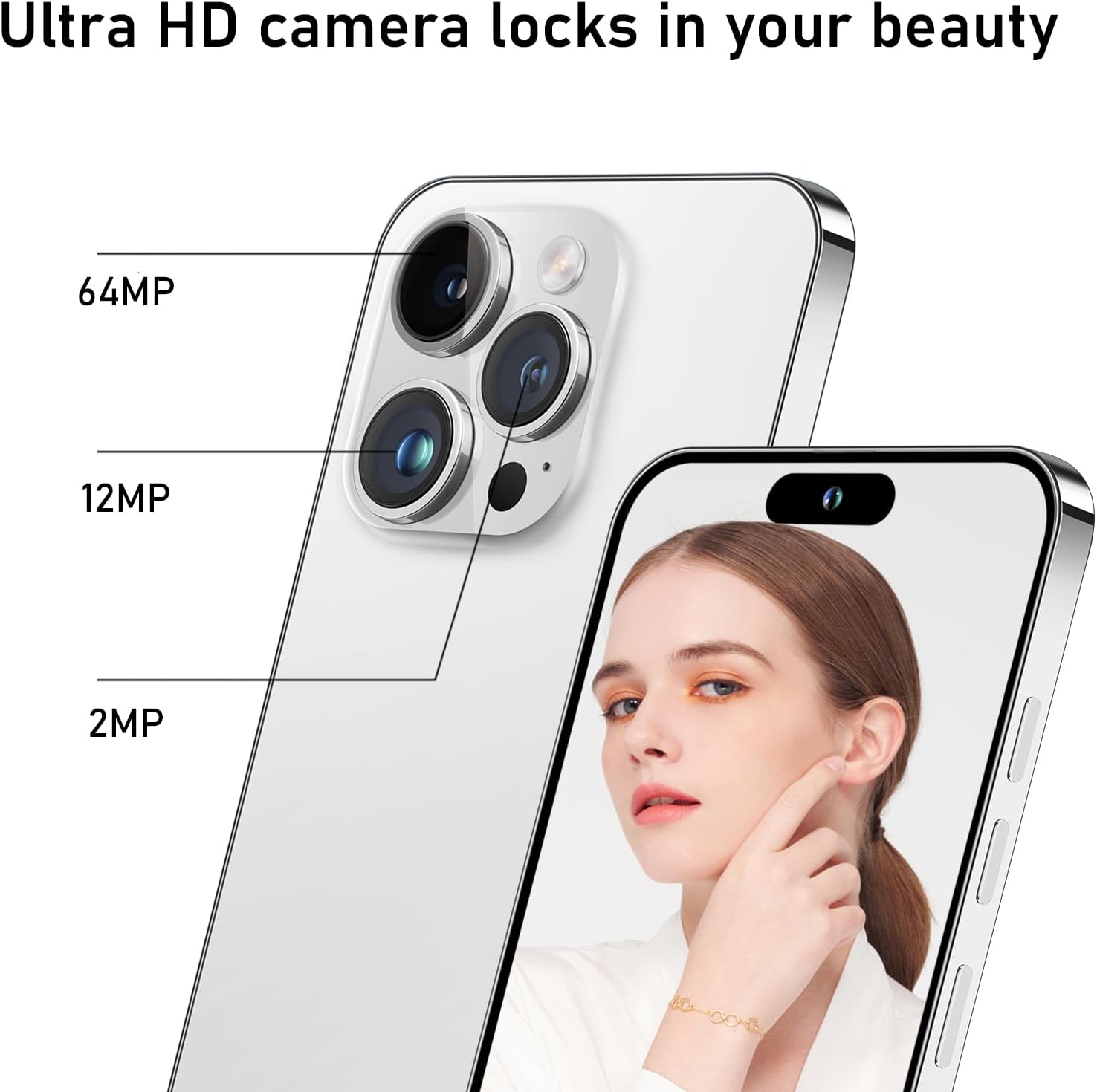 A14pro Max teléfono desbloqueado, 6+256GB Android 13.0 Smartphone, pantalla HD de 6.82 pulgadas, doble SIM, doble modo de espera, batería de 6000