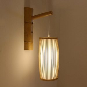 Lámpara de pared de bambú, aplique de pared de mimbre de bambú de la lámpara de la rota para el hotel del dormitorio Lámpara de pared de bambú, aplique de pared de mimbre de bambú de la lámpara de la rota para el hotel del dormitorio