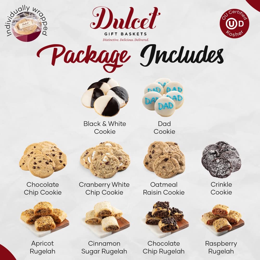 Dulcet – Cesta de regalo para el día del padre y panadería con galletas azules heladas # 1 para papá, él, marido y hombres