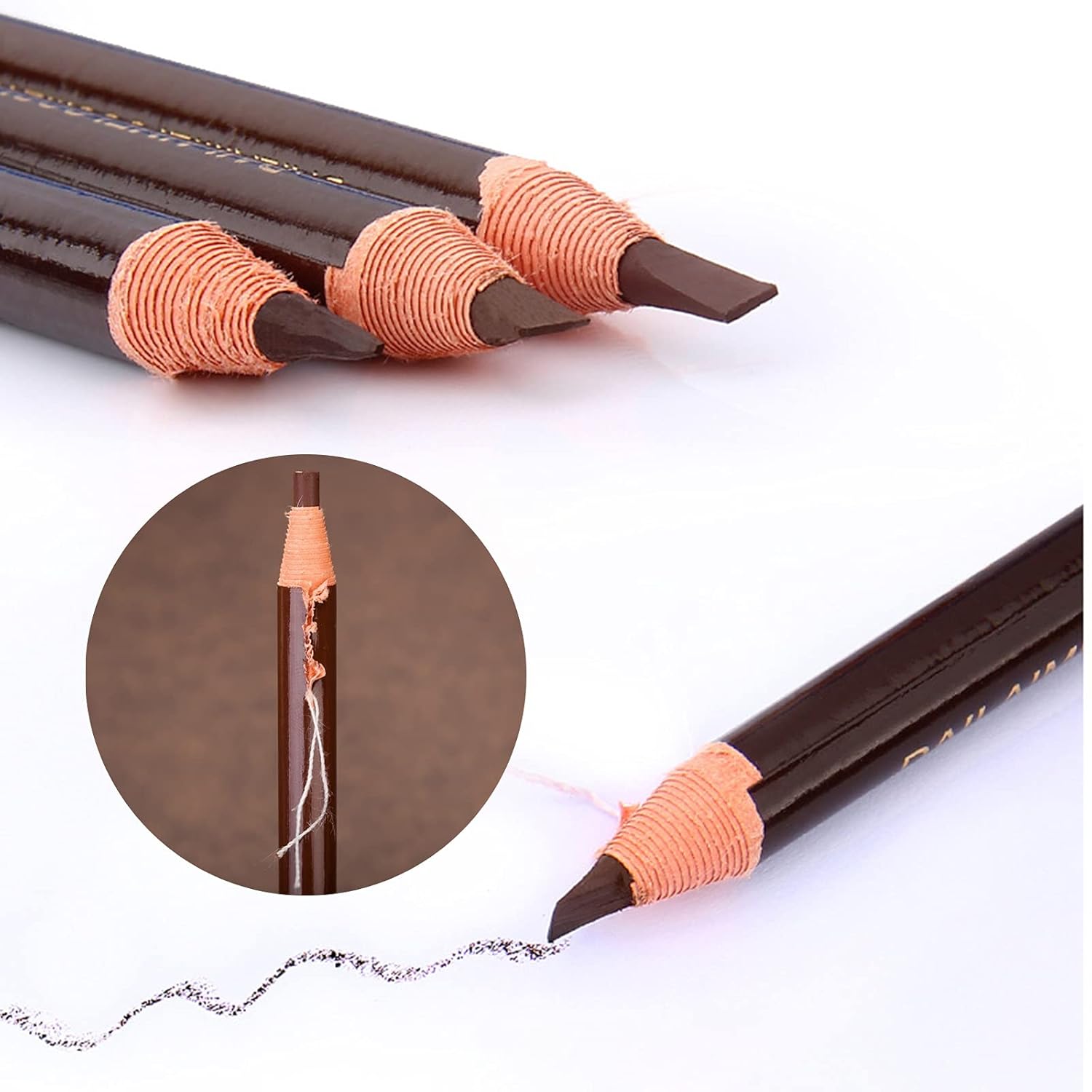 Juego de bolígrafos impermeables para cejas, cordón de extracción, lápiz de cejas Microblading, kit de suministros de lápiz de cejas blanco y