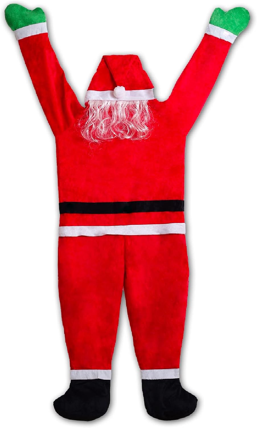 Traje de Papá Noel colgante de 5.5 pies desde el techo de canalón, decoración de Navidad grande, grande, Navidad, escalada, colgante, adornos de