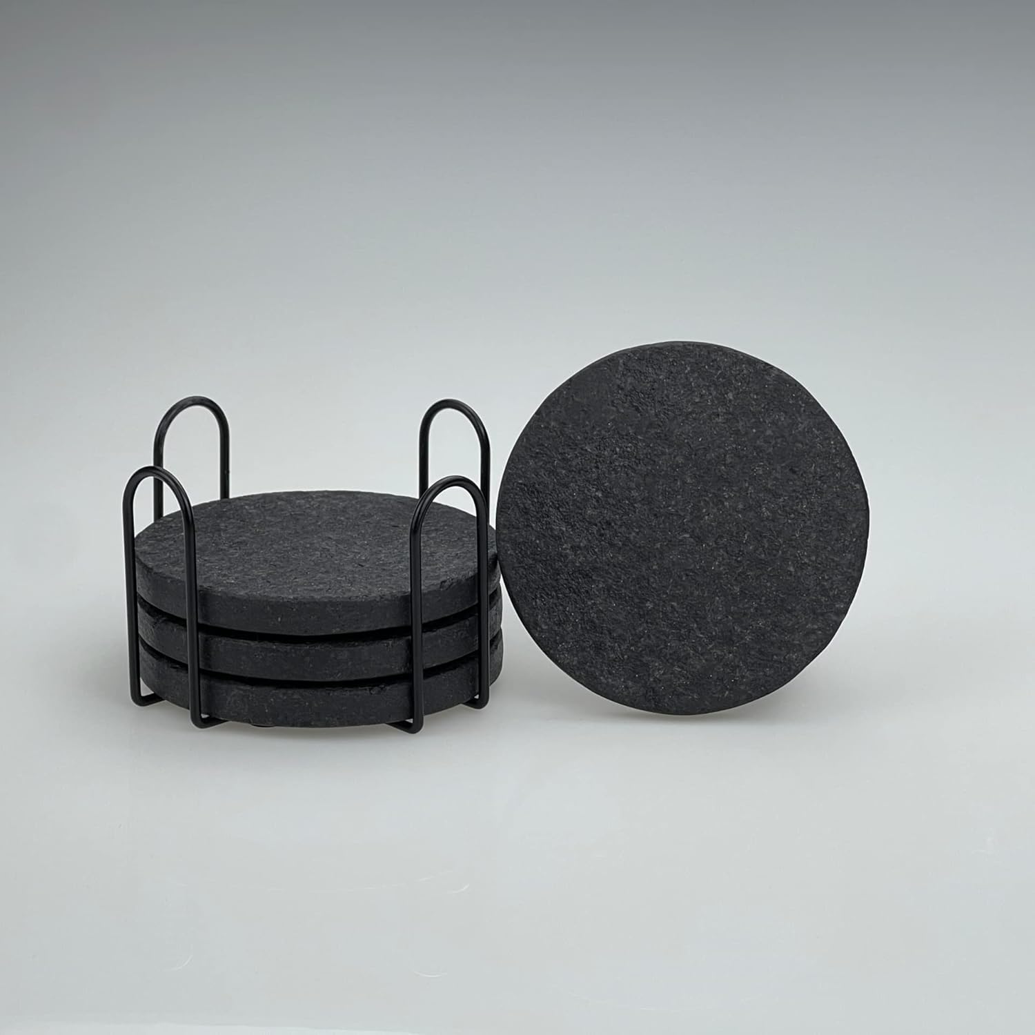 Roderick talks, Posavasos de basalto con soporte, juego de 46, ampliamente adecuados para tazas y botellas, protección de mesa, regalo ideal para