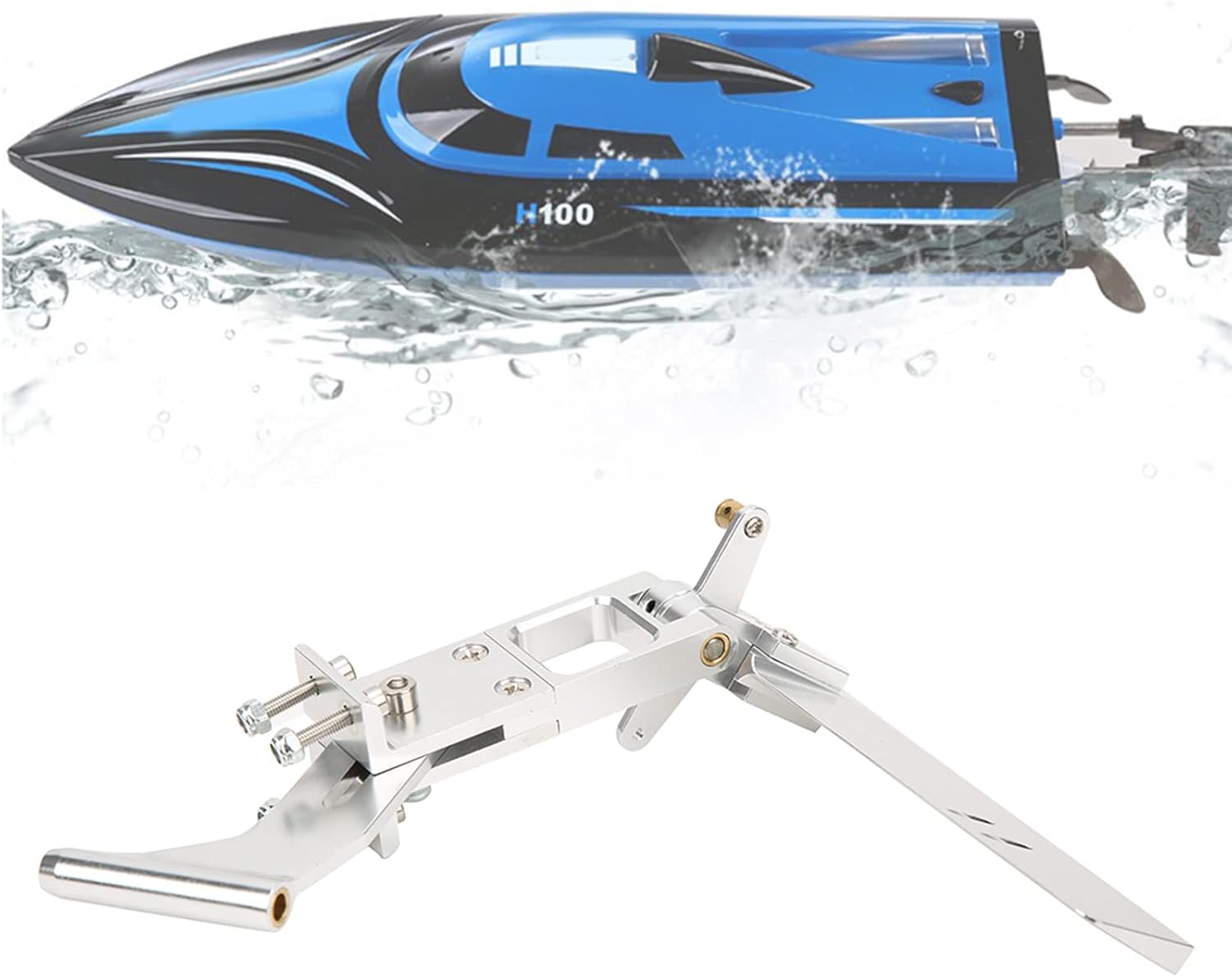 Timón de agua para barco RC, montaje integrado de timón de barco RC de 4.331 in resistente para sistema de eje de 0.2 pulgadas