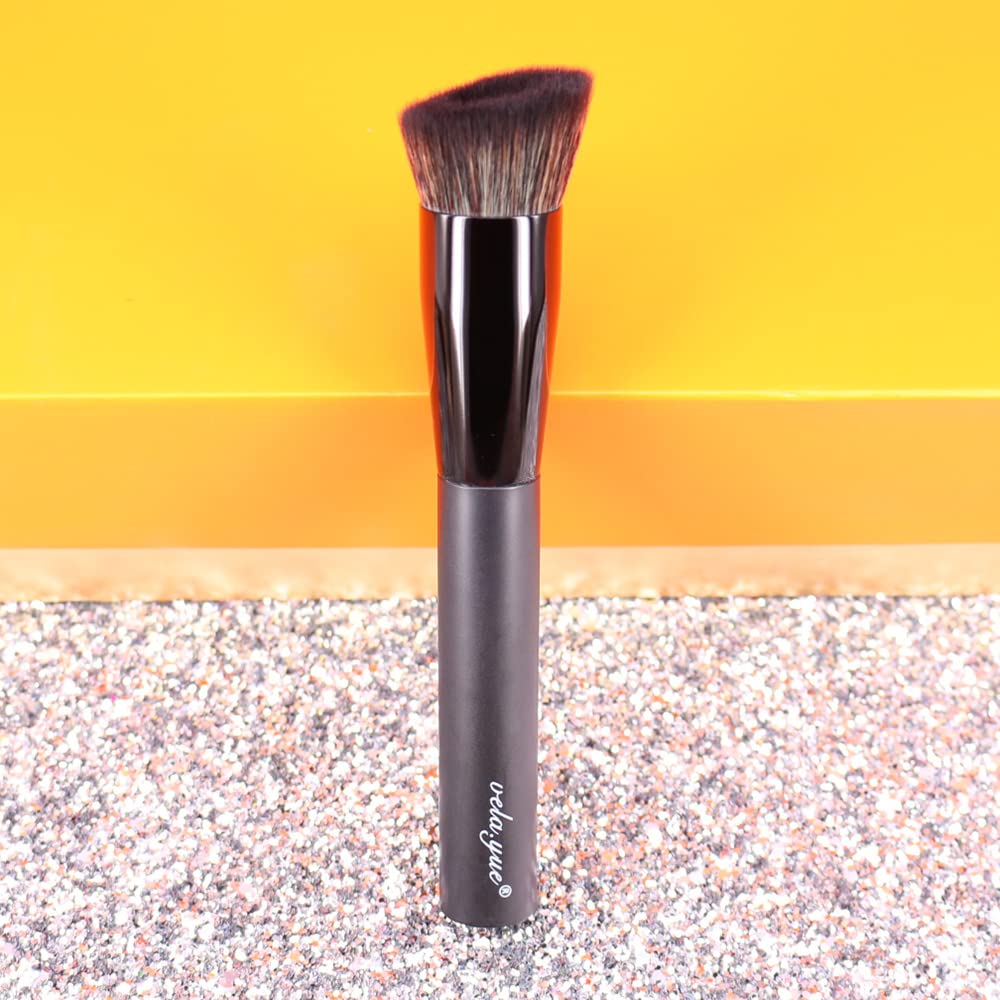 Vela.Yue Cepillo líquido para base de maquillaje para un aspecto natural impecable  Aplicador de maquillaje en ángulo para perfeccionar la crema