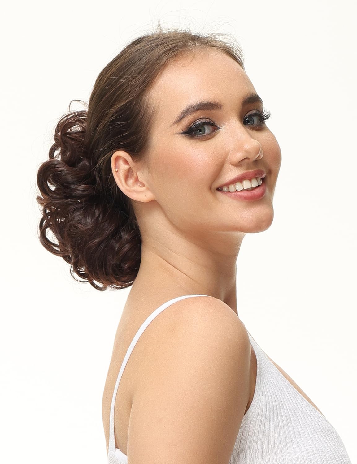Yamel – Extensiones de cabello de recogido de moño desordenado, con peines, para mujer