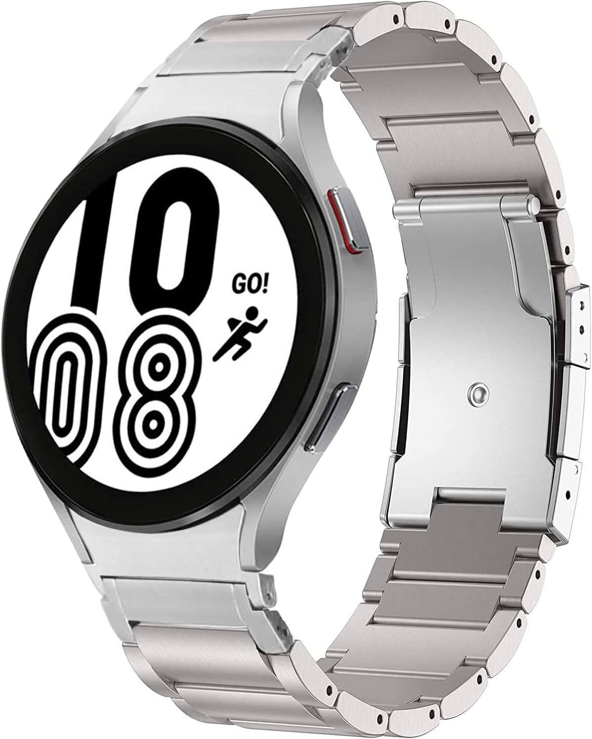 MaKTech Titanium Band for Samsung Galaxy Watch 654,No Gap Metal Bracelet Strap with Tortoise Buckle,for Galaxy Watch 6-43474044mm,Galaxy Watch