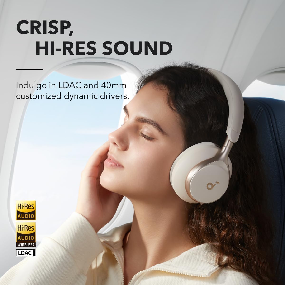 Soundcore by Anker, Space One, auriculares con cancelación activa de ruido, reducción de voz 2 veces más fuerte, tiempo de reproducción ANC de 40