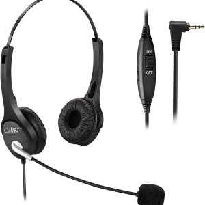 Call Center – Auriculares de teléfono de 0.098 in con micrófono con cancelación de ruido, teléfono fijo con control de volumen para AT&T ML17929 Call Center – Auriculares de teléfono de 0.098 in con micrófono con cancelación de ruido, teléfono fijo con control de volumen para AT&T ML17929