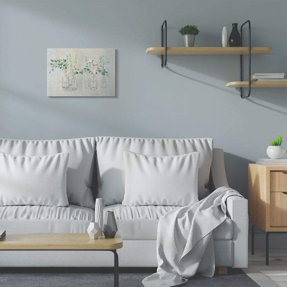 Stupell Industries Lienzo decorativo para pared, diseño de flores y plantas, color gris y verde, 16 x 20 pulgadas, multicolor