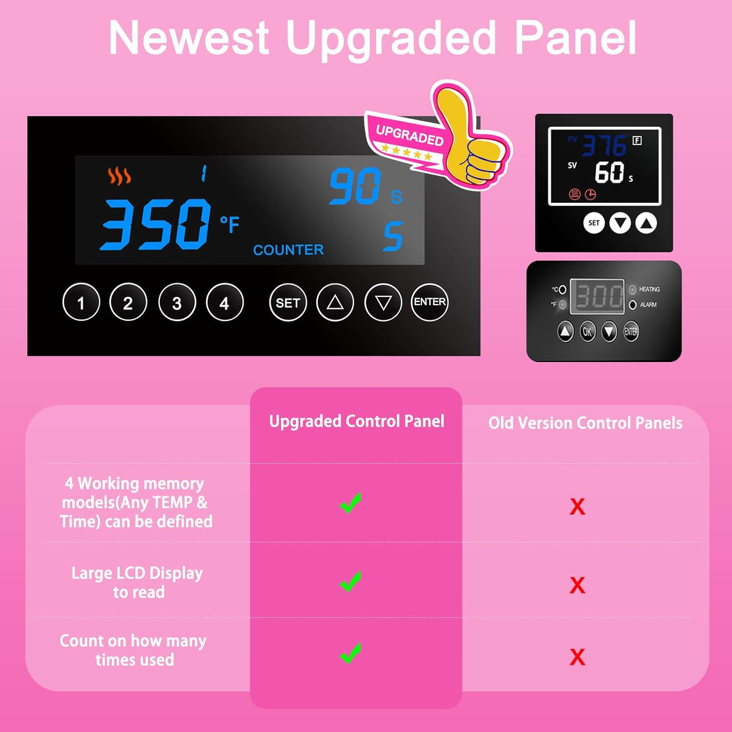 Máquina de prensa térmica de 30 onzas, color rosa con 4 modelos de memoria para sublimación de 10 a 30 onzas, vasos delgados para bricolaje, taza de