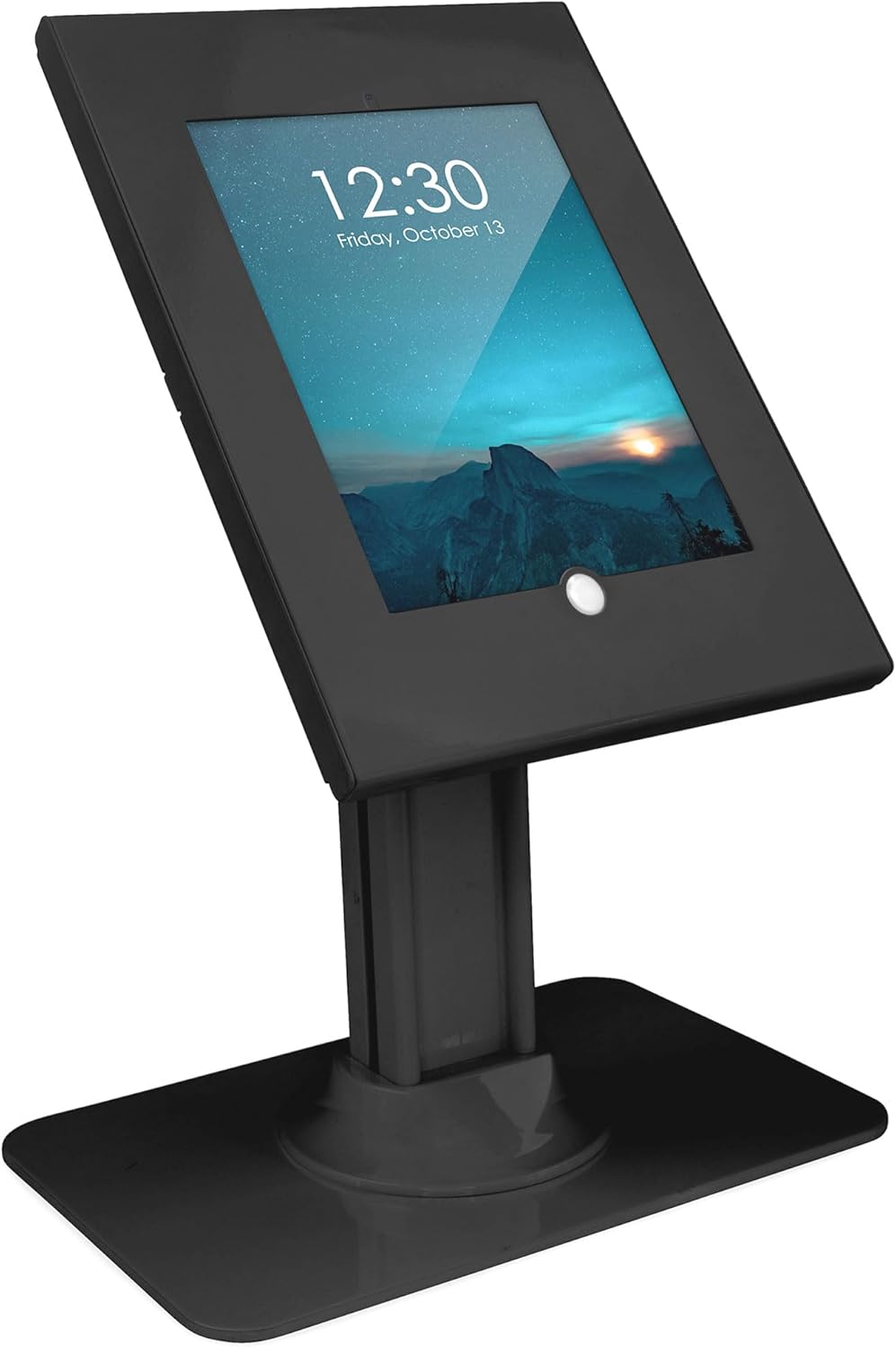 Mount-It! Quiosco antirrobo para tableta, gabinete de tableta de encimera con bloqueo con base independiente, carcasa universal compatible con iPads