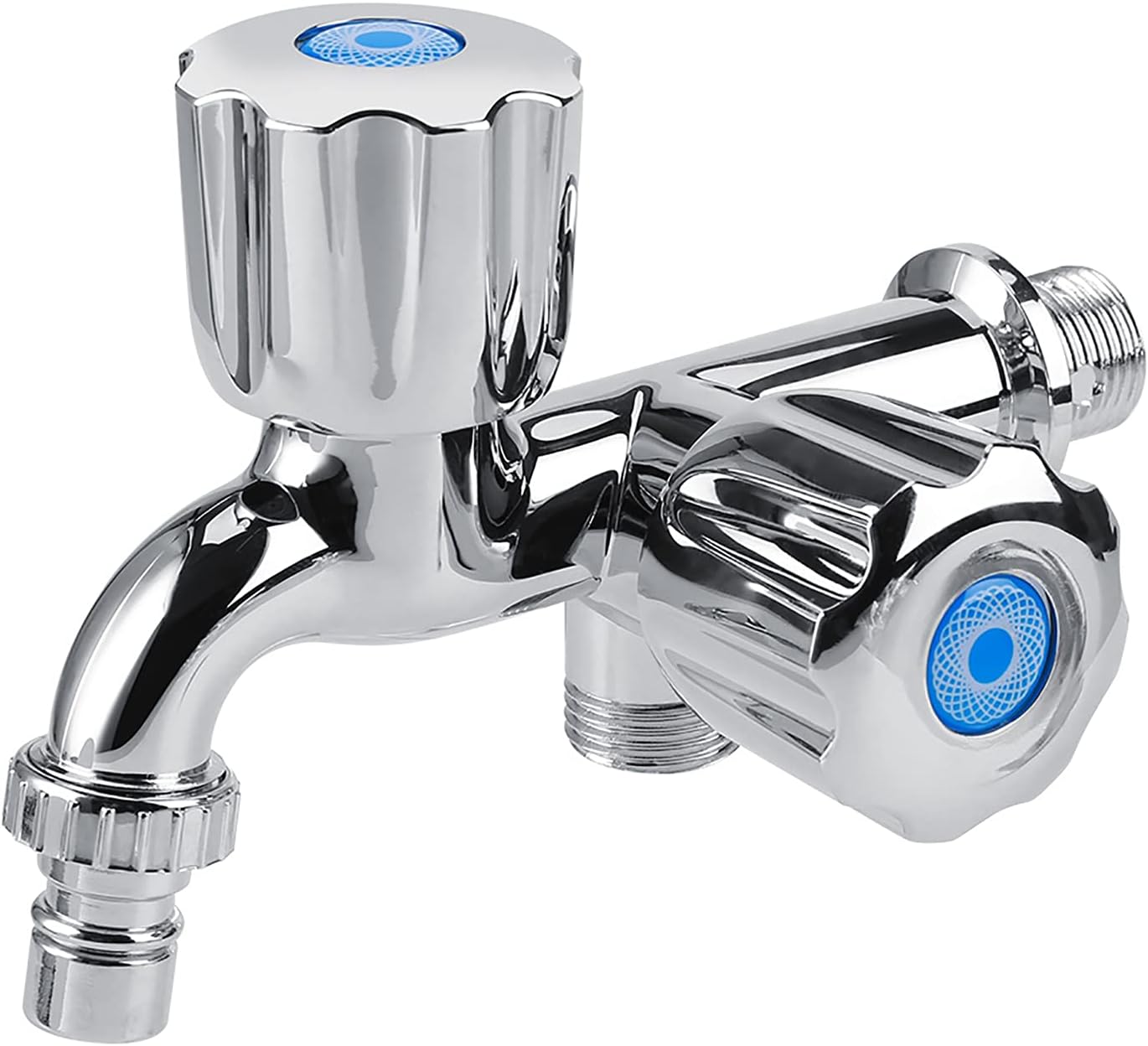 Grifo de agua con doble caño, grifos de cocina, lavabo, lavabo, mezclador de refrigerador, grifo mezclador de plástico galvanizado, grifo de agua