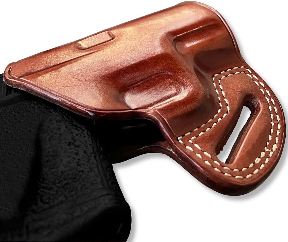 Premium The Ultimate – Funda de piel para panqueques OWB, parte superior abierta, se adapta a Kimber R7 Mako Subcompact de 0.354 in 3.37 pulgadas,