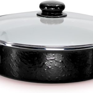 Golden Rabbit Esmalte – Sartén para saltear de 5 cuartos (negro sólido) Golden Rabbit Esmalte – Sartén para saltear de 5 cuartos (negro sólido)