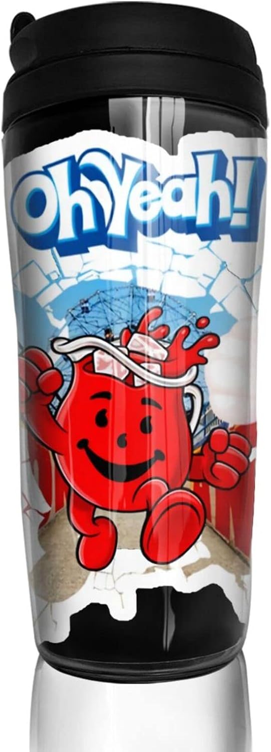 Kool Anime Aid Man – Botella de agua de café reutilizable de doble pared con tapa, jarra de agua deportiva para escuela, gimnasio al aire libre, 12