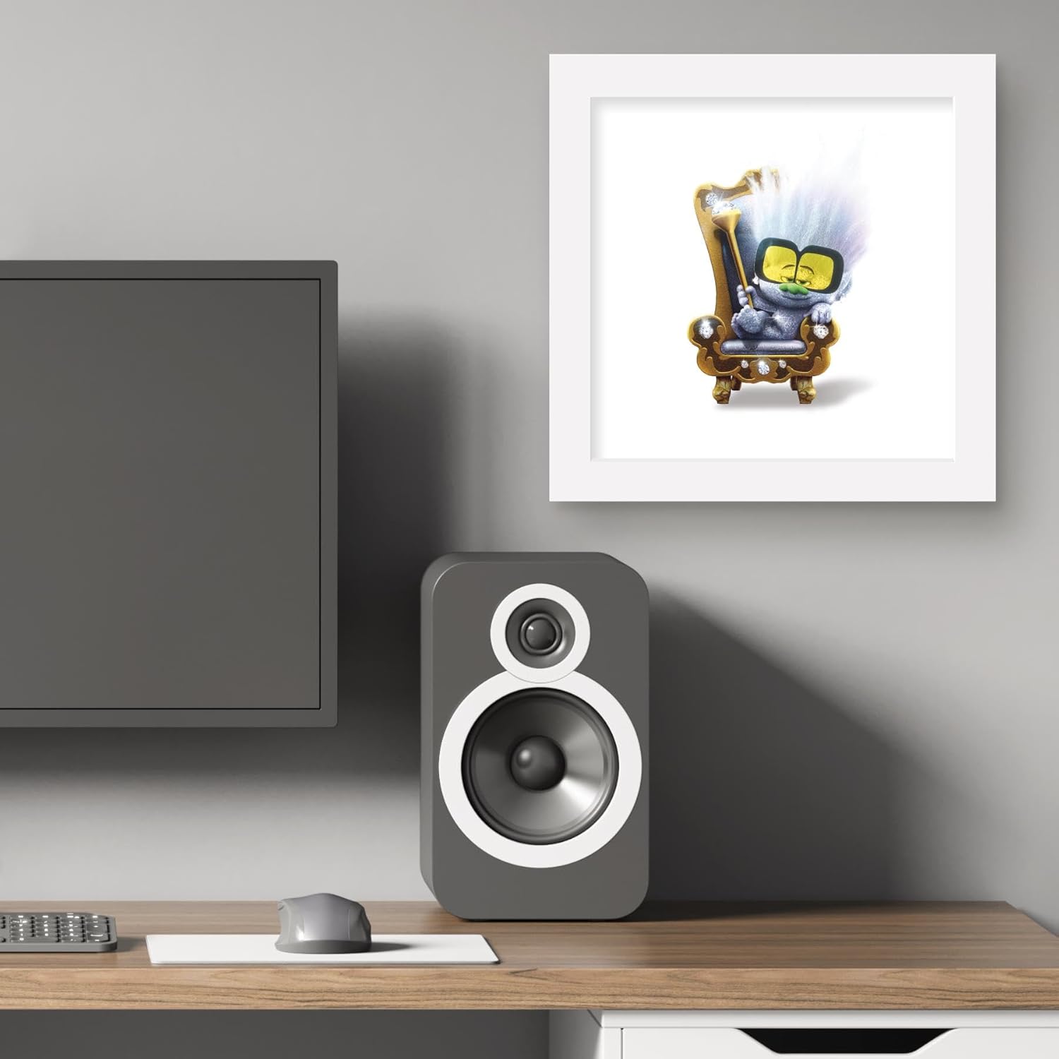 Trends International Gallery Pops Trolls Band Together – Póster de pared con pequeños diamantes, 12.00 x 12.00 pulgadas, versión de marco blanco