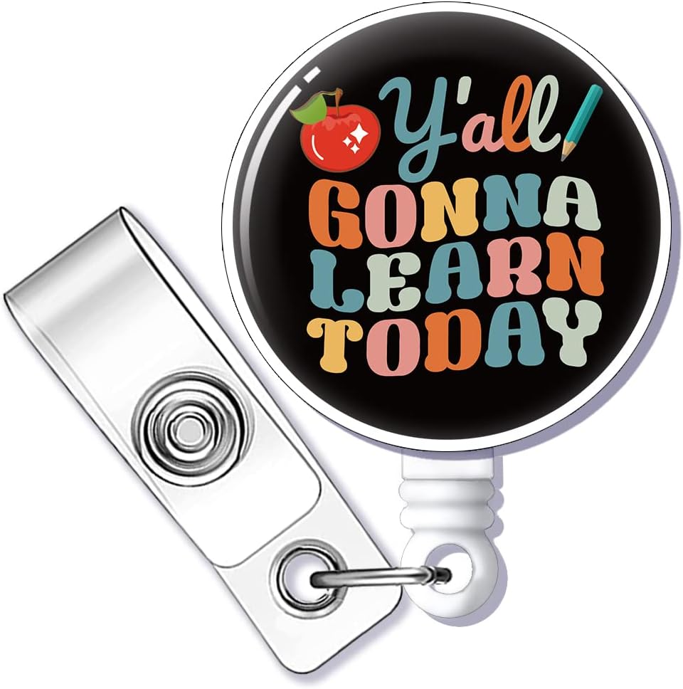 ZBBFSSCB – Tarjeta de identificación con el nombre de la enfermera con texto en inglés “Y’All Gonna Learn Today”, con diseño de tiburón, regalo para
