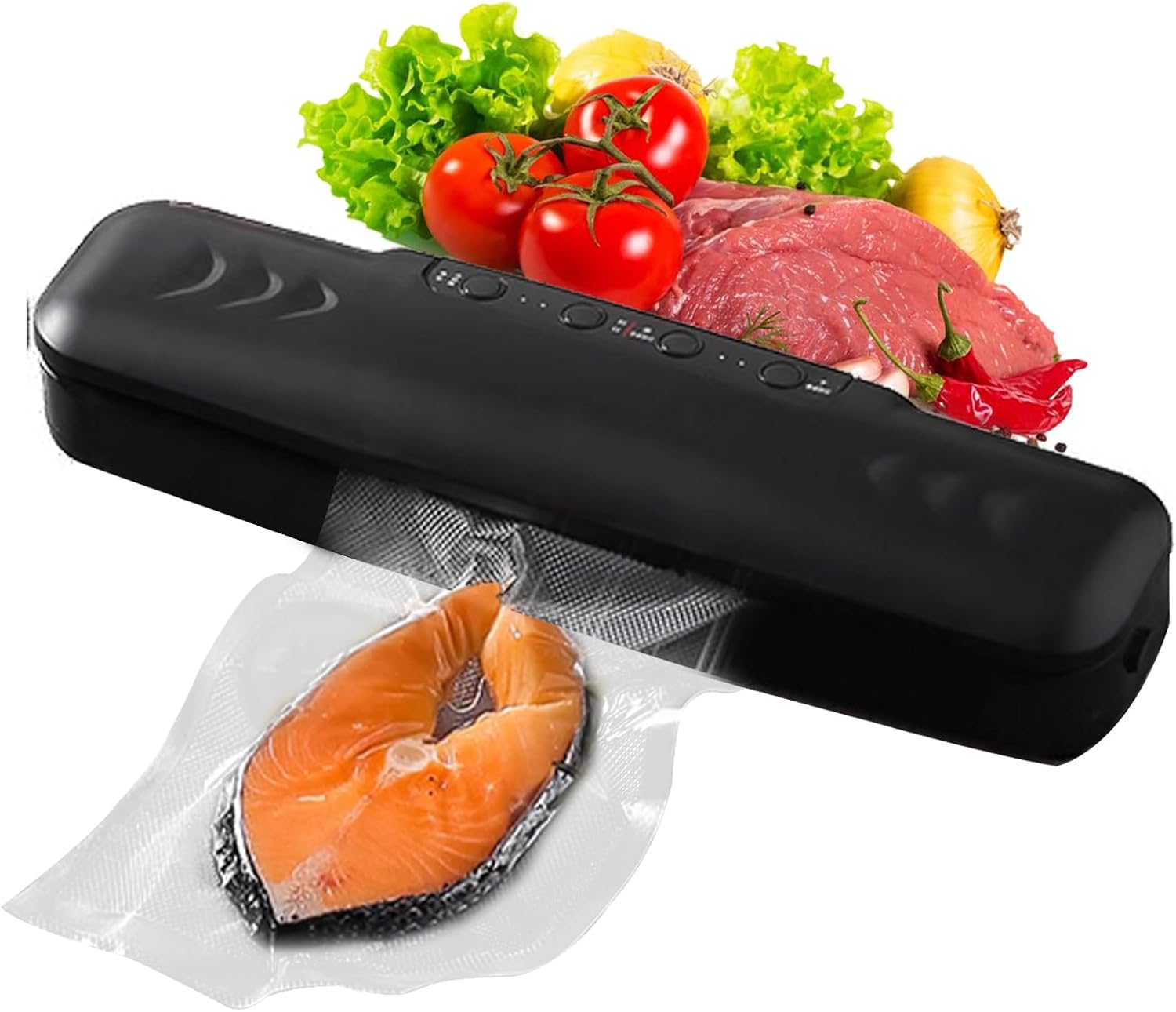 Máquina selladora al vacío de alimentos, sellador automático de alimentos de un solo toque, sistema de sellado de aire para almacenamiento de
