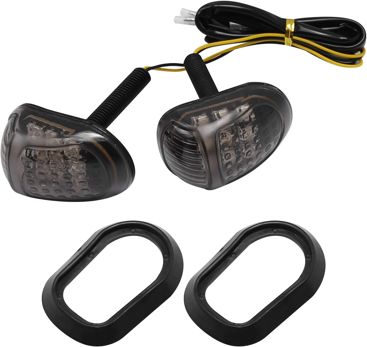 2 luces intermitentes de 12 V ámbar para motocicleta, 9 LED, montaje empotrado, indicadores intermitentes adecuados para todas las motocicletas de