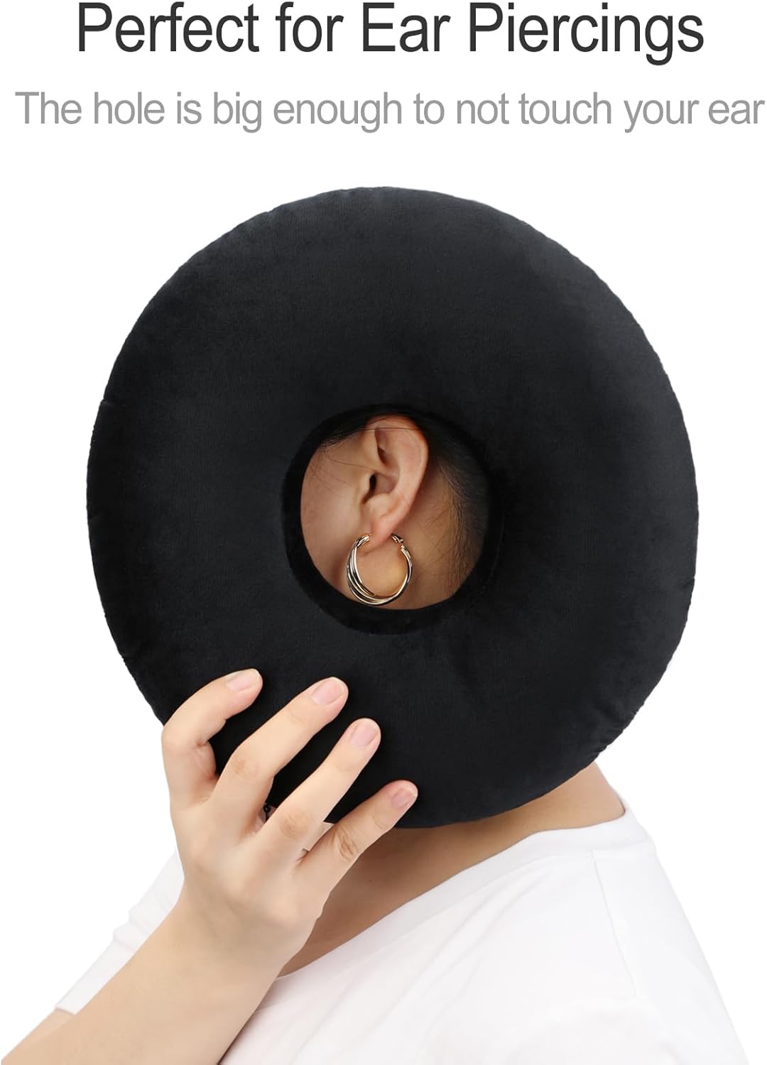 Almohada perforadora con agujero para el dolor de oído CNH Piercing Alivio del dolor de la presión del sueño, dolor de lado, protector de oído,
