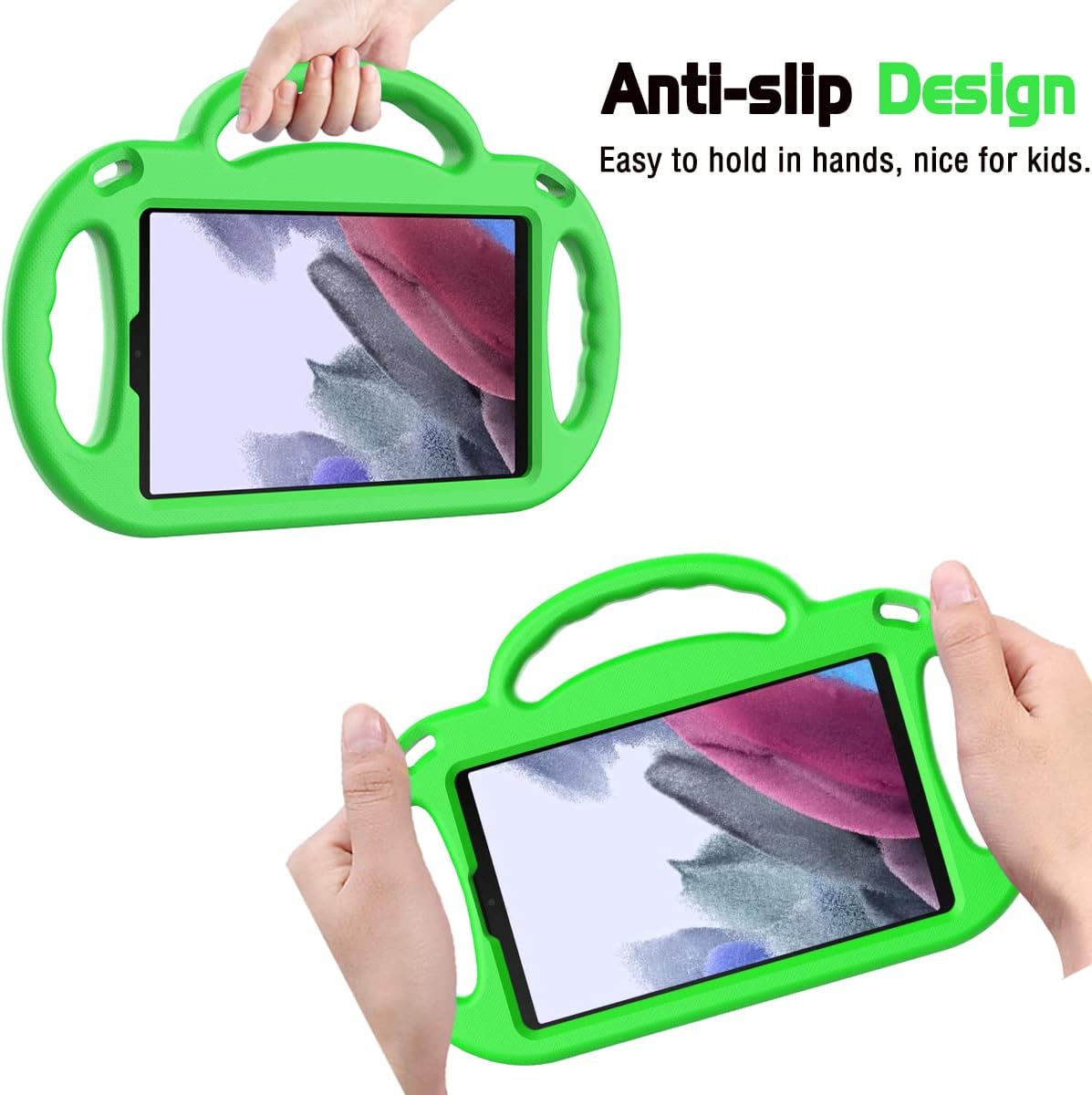 AVAWO Funda infantil para Samsung Galaxy Tab A7 Lite de 8.7 pulgadas 2021, soporte ligero a prueba de golpes con correa, material protector de goma