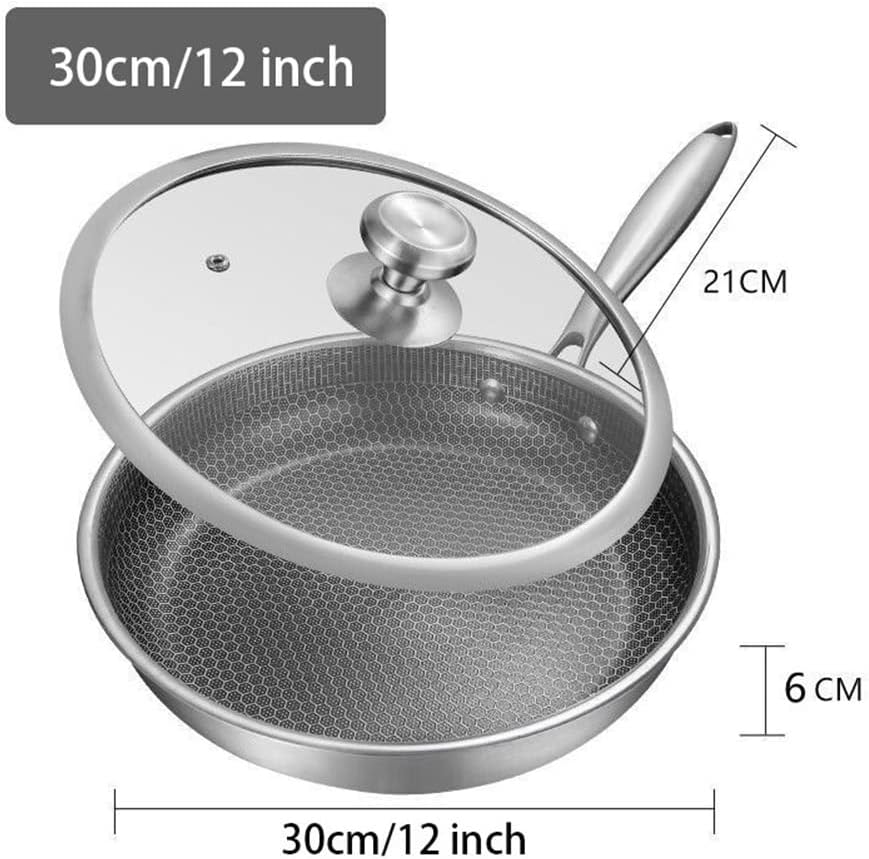 Olla de cocina de acero inoxidable 316, sartenes de grado profesional para cocinar, sartén antiadherente física grabada con láser, sartén