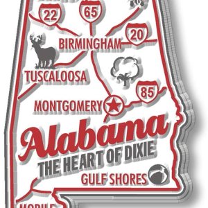 Imán Alabama Premium State de Classic Magnets, 1.8 x 2.8 pulgadas, recuerdos coleccionables fabricados en los Estados Unidos Imán Alabama Premium State de Classic Magnets, 1.8 x 2.8 pulgadas, recuerdos coleccionables fabricados en los Estados Unidos