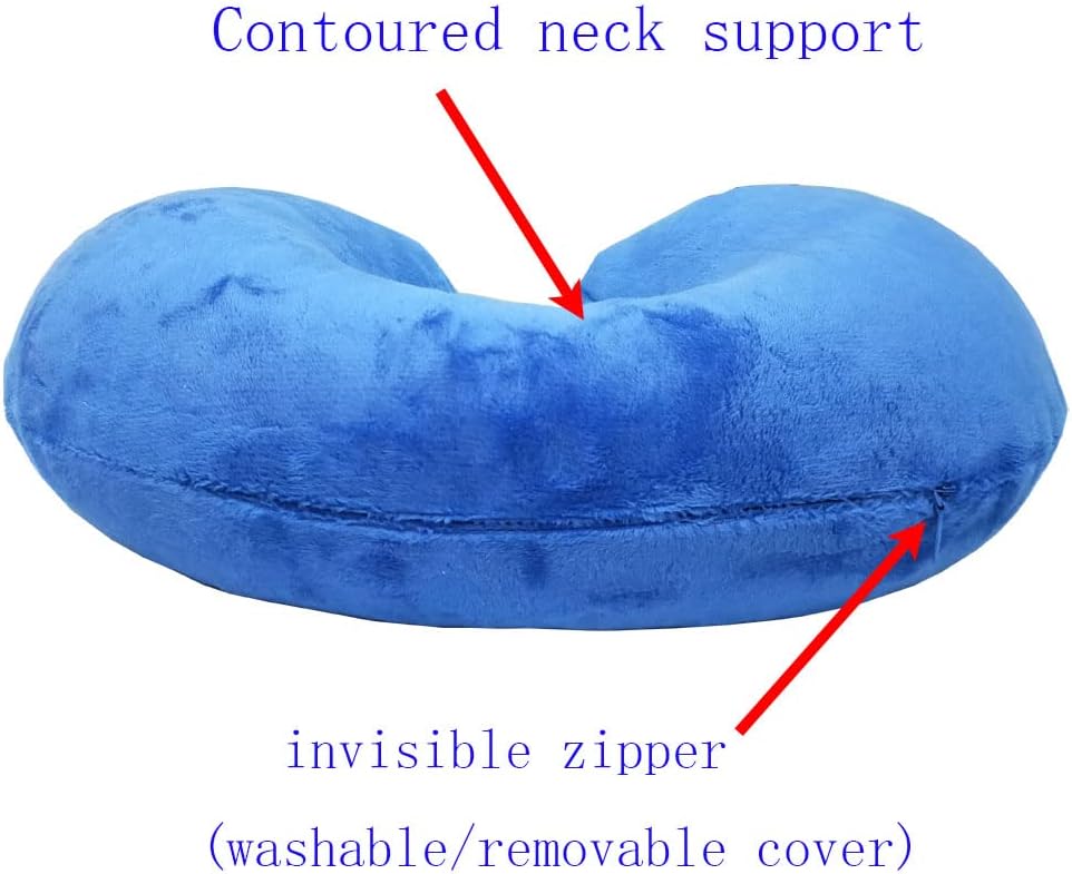 Paquete de 2 almohadas inflables ultraligeras para el cuello de viaje, almohada de cuello compacta de viaje en forma de U, soporte para el cuello