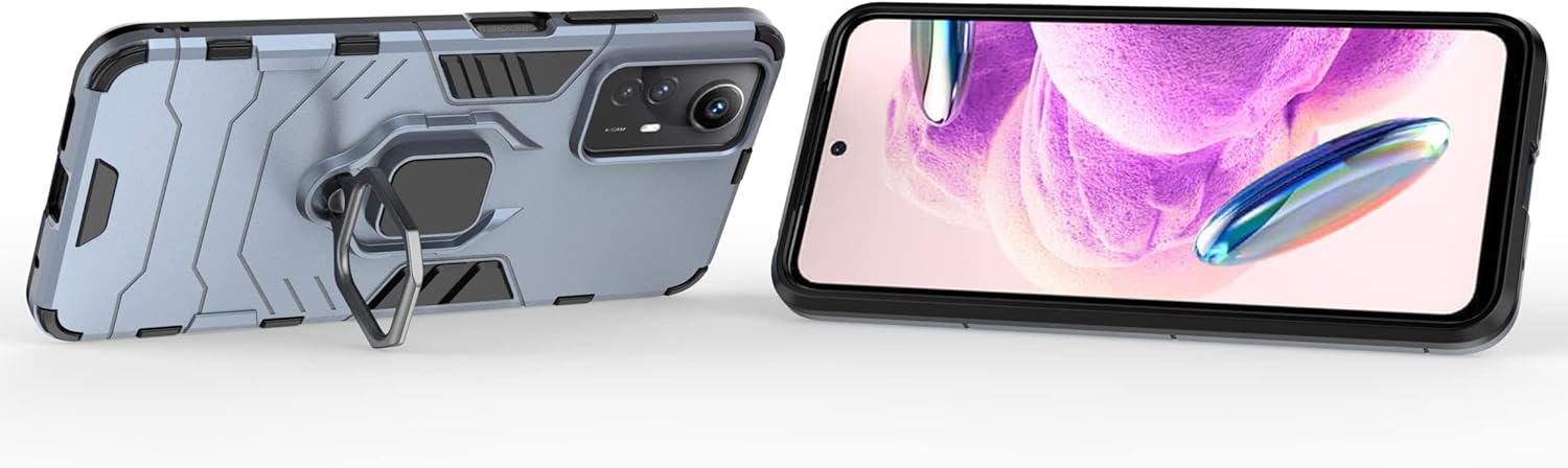 Funda para Xiaomi Redmi Note 12S 4G Caso,Soporte de montaje magnético para coche Funda Shell para Xiaomi Redmi Note 12S 4G Caso Azul