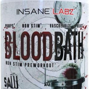 Insane Labz Saw Bloodbath, Non-Stim Pump – Polvo de preentrenamiento con Nitrosigine, OxyGold, sulfato de agmatina, L-citrulina y betainne anhidra, Insane Labz Saw Bloodbath, Non-Stim Pump – Polvo de preentrenamiento con Nitrosigine, OxyGold, sulfato de agmatina, L-citrulina y betainne anhidra,