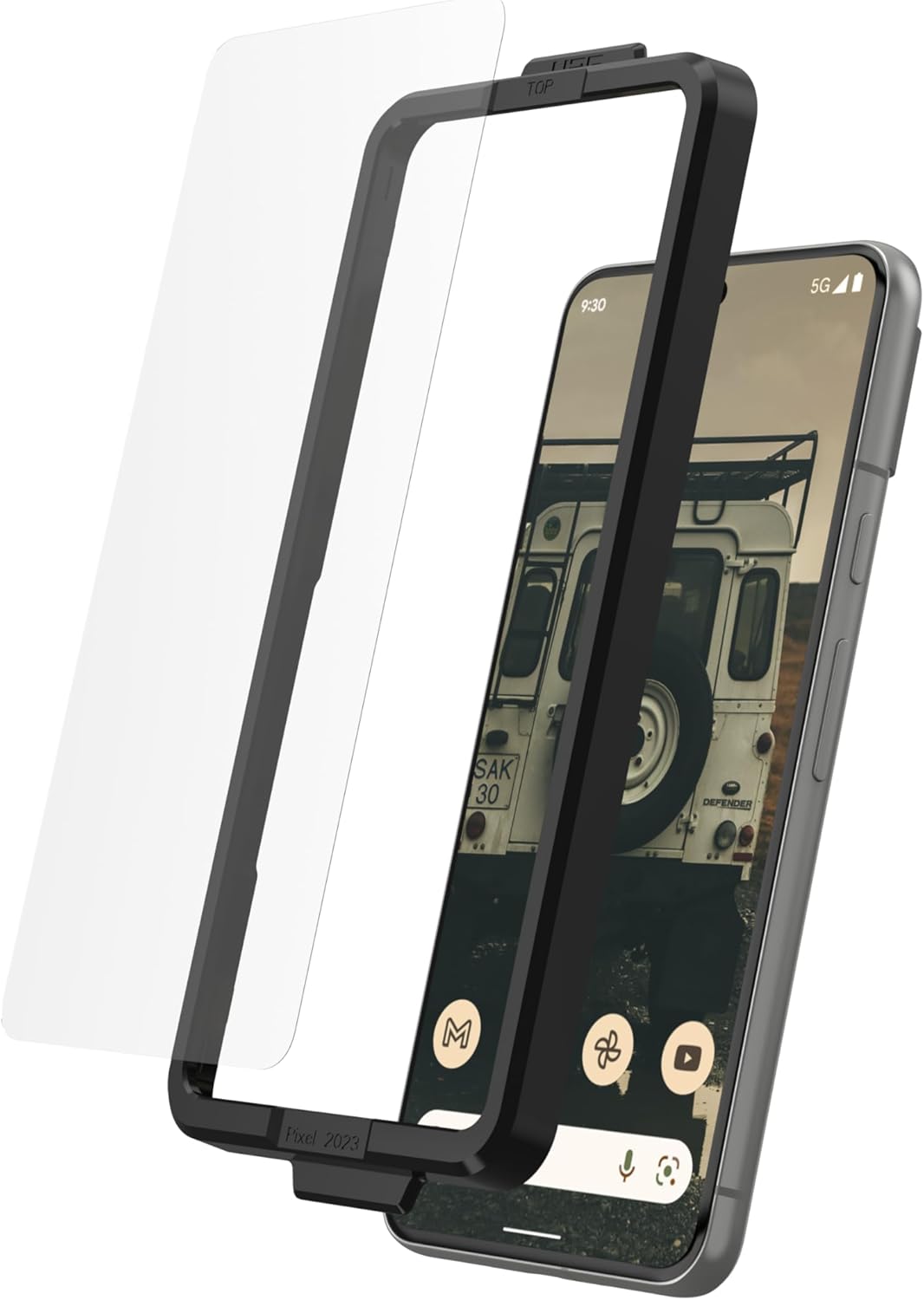 URBAN ARMOR GEAR UAG Hecho para Google Pixel 8 Glass Shield Plus Protector de pantalla transparentenegro, Premium Doble 9H reforzado vidrio templado