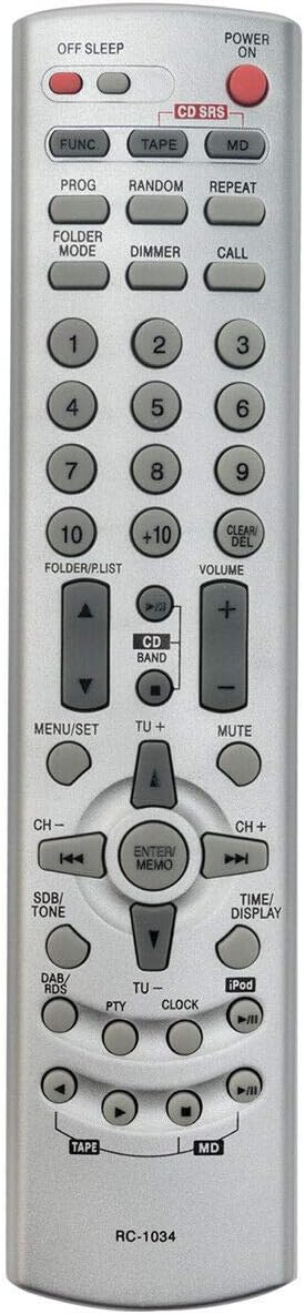 NKF RC-1034 RC1034 Reemplazar el control remoto para Denon AM-FM Receptor estéreo DRA-F102