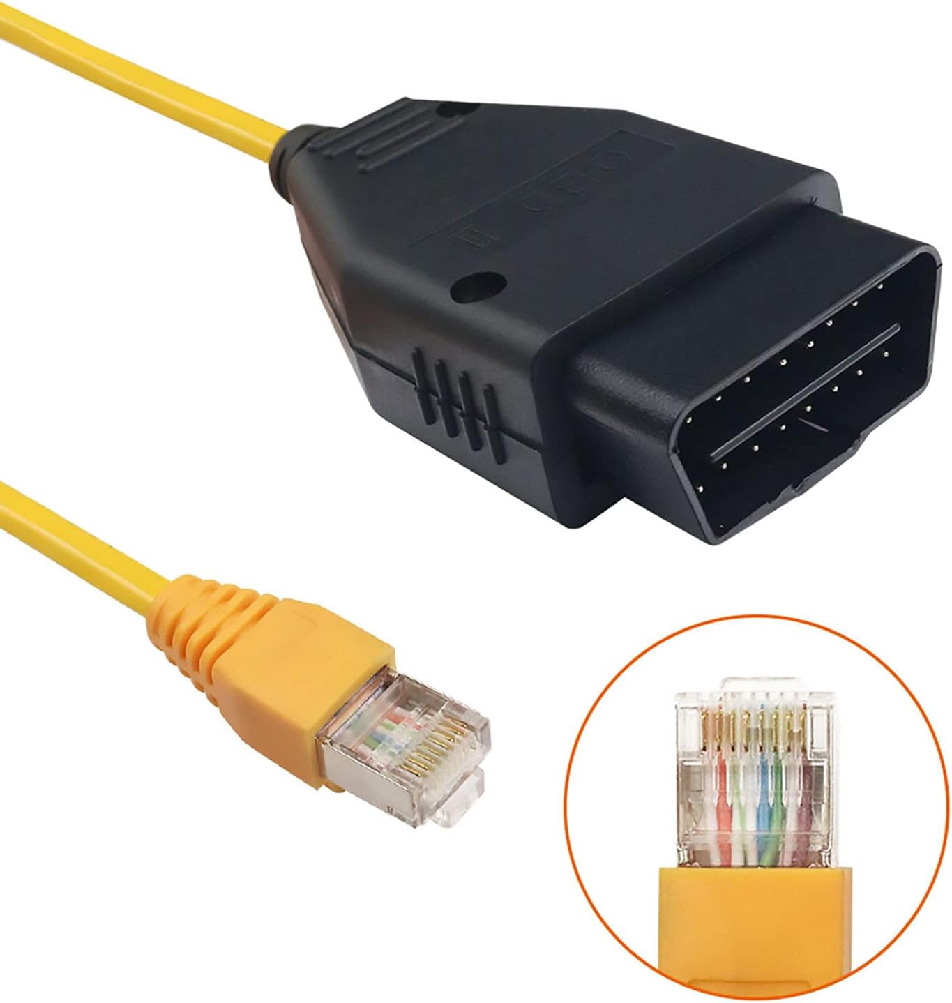 Alchiauto Ethernet Enet OBD OBDii Rj45 ENET obd2 Cable para interfaz 2M Compatible F-Series para B-M-W i-sta