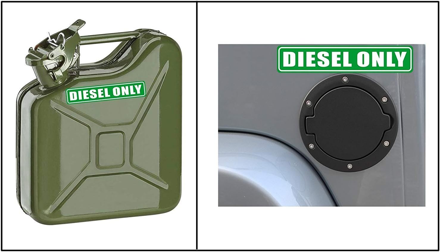 Para exterioresinteriores (paquete de 3) 6.25 x 1.25 pulgadas, letrero de solo diésel, calcomanía de advertencia para latas de combustible y tanques