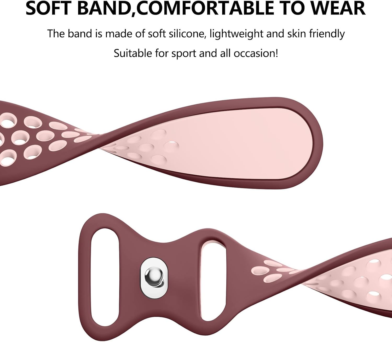 Vancle Correas de silicona compatibles con correas de reloj Fitbit Versa 2 para mujeres y hombres, correas de repuesto deportivas suaves y