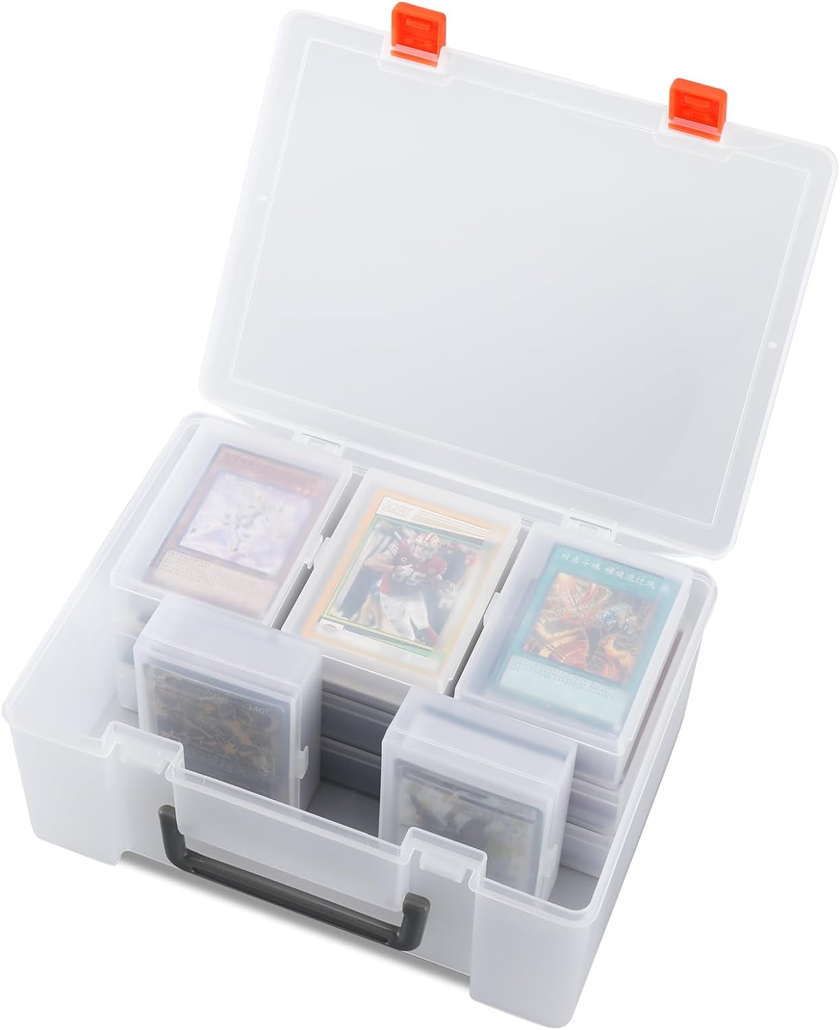 Saichotoy Caja de almacenamiento de tarjetas coleccionables organizador de tarjetas para más de 800 tarjetas de Pokemon, MTG, Yugioh, TCG con 11