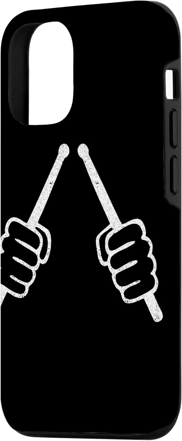 iPhone 1212 Pro Drum Sticks Ilustraciones Vintage Percusión Reproductor de batería Estuche