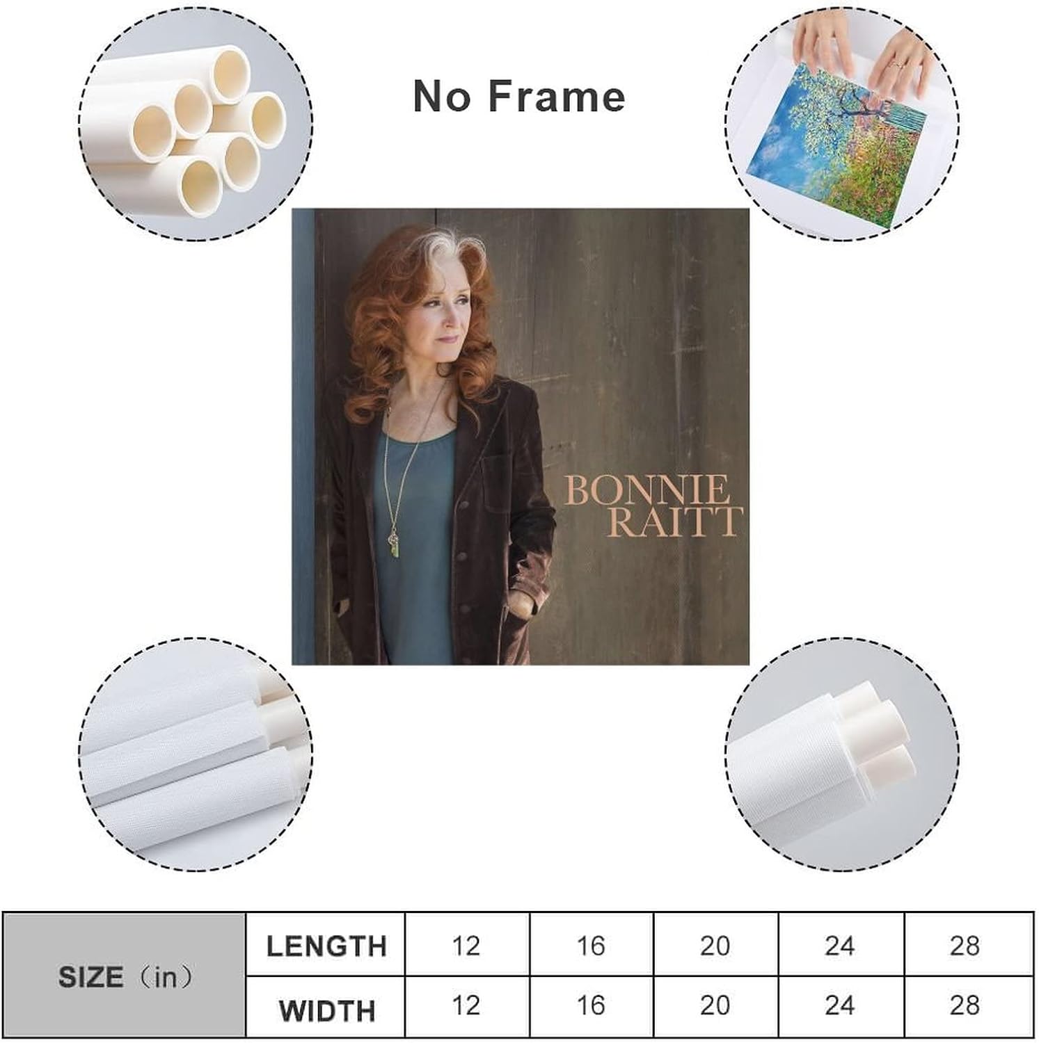 Bonnie Raitt – Póster de cantante de blues para pared, lienzo con pergaminos, pintura, imagen, decoración de sala de estar, enmarcadosin marco, 28 x