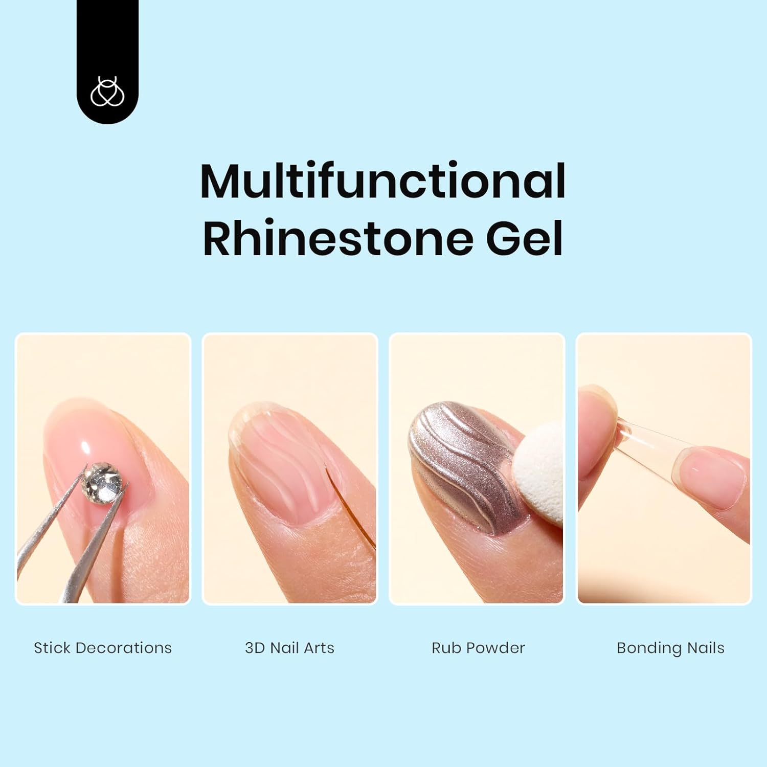 Beetles Gel Polish Pegamento de diamantes de imitación para uñas, escarabajos, polvo cromado, efecto espejo, holográfico, aurora, iridiscente,