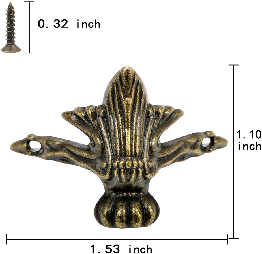 20 piezas de patas decorativas de madera de diseño retro, accesorios para cajas de madera vintage, gabinetes, cajas de joyería, cajas de regalo,