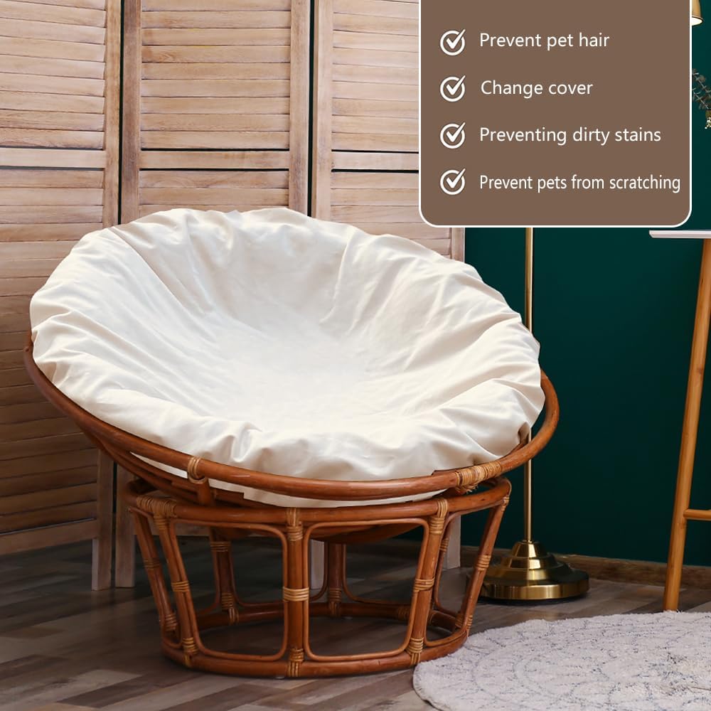 Thankyall Papasan – Funda de cojín para silla Papasan resistente al agua, para puertas exteriores, agradable a la piel, suave, lavable a máquina, no