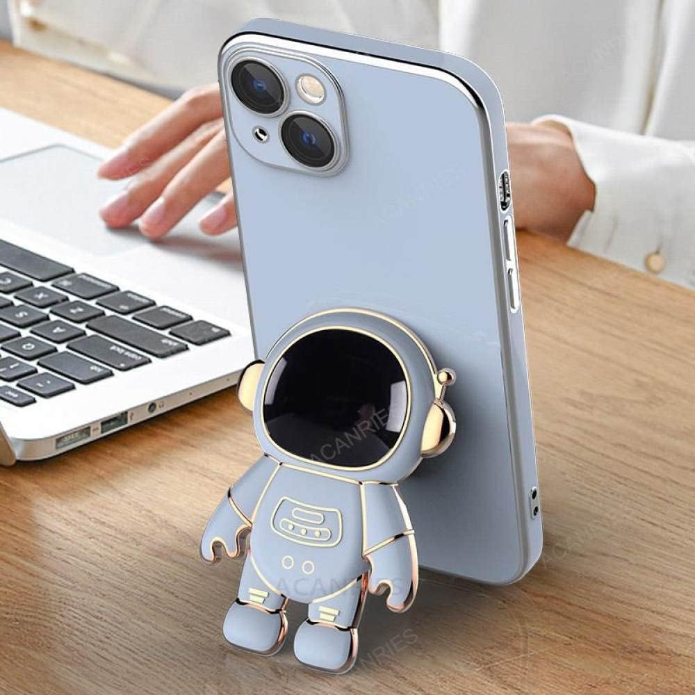 Soporte plegable de astronauta chapado para Xiaomi para Redmi Note 11 10 9 8 Pro 11s 10s 9s 8t 7 11pro 10pro 9c cubierta de soporte de silicona,