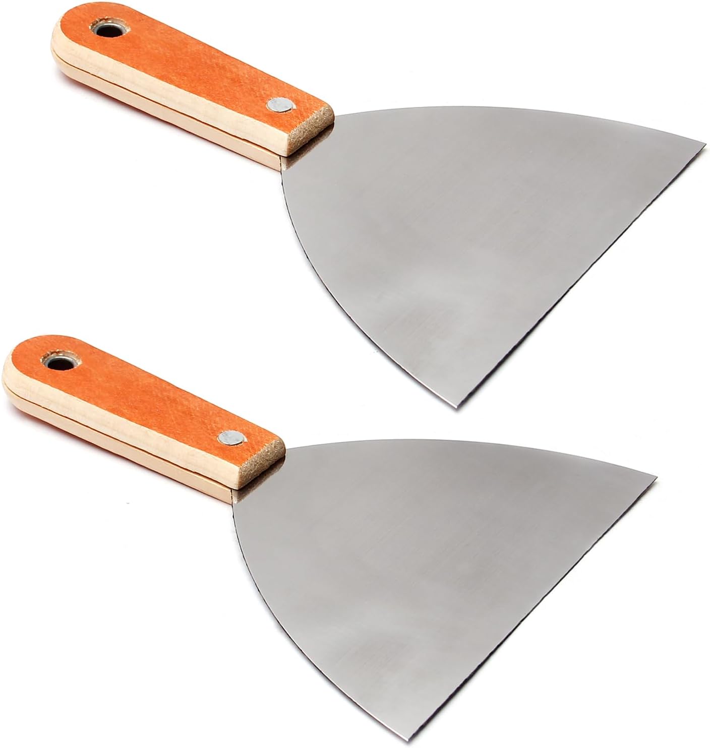 Utoolmart 2 cuchillos de masilla, cuchillos de masilla rígidos de acero al carbono de 6 pulgadas, cuchillo de espátula, raspador de pintura,