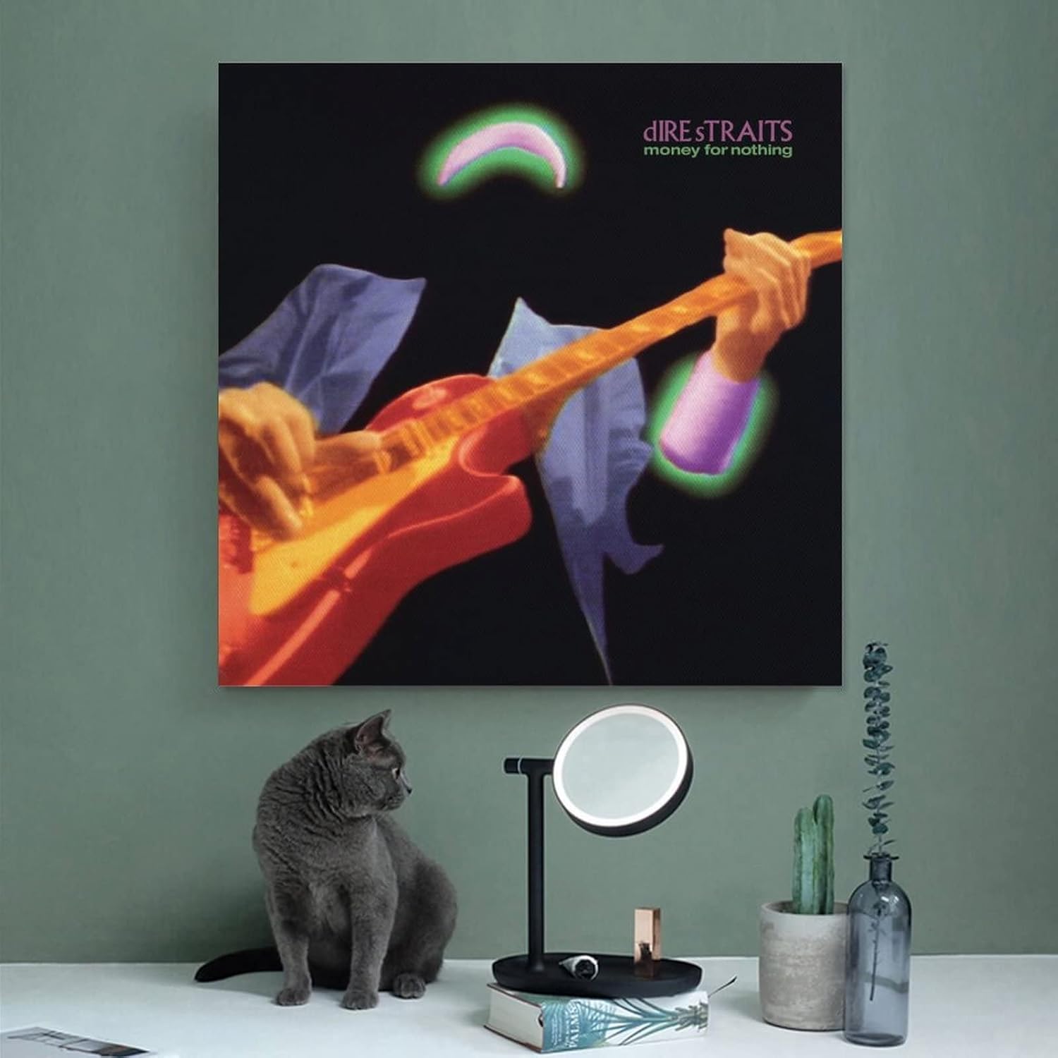 MALOOS Póster de lienzo con texto en inglés Money For Nothing de Dire Straits Money For Nothing, pintura decorativa para pared, sala de estar,