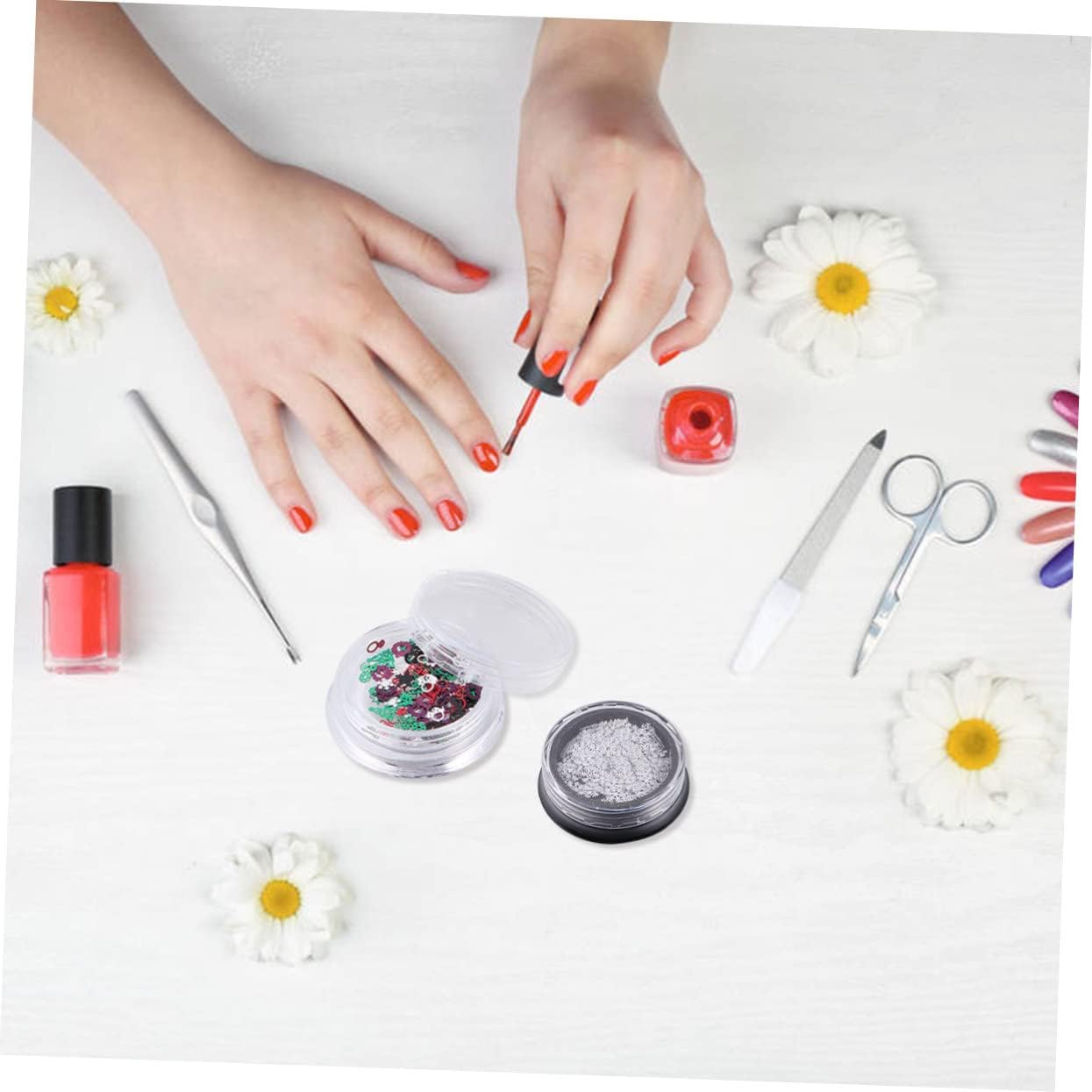 NOLITOY 4 piezas de lentejuelas de uñas de Navidad Paillette Holiday Nail Art Nail Art Essential Lentejuelas Consejos de manicura Decoración