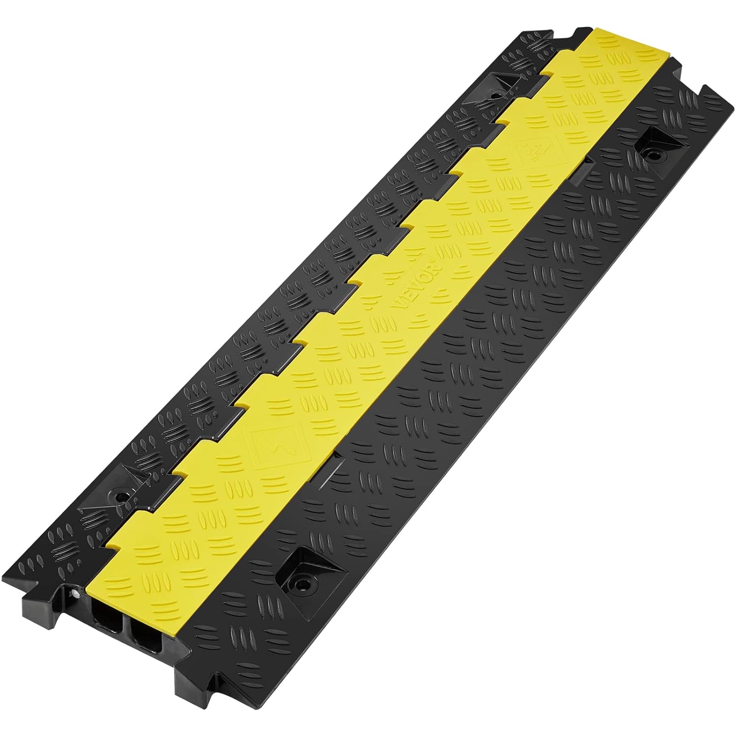 VEVOR Rampa protectora de cable, 2 canales, capacidad de 22000 libraseje, cubierta de cable de poliuretano termoplástico resistente, protector de